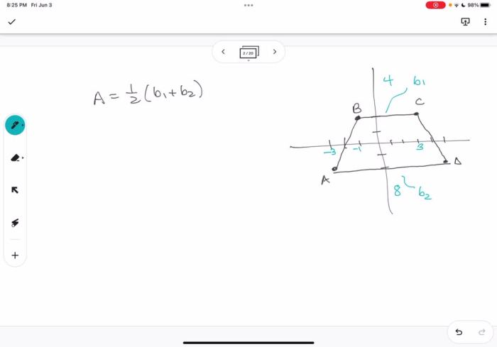 Trapezoid abcd is graphed in a coordinate plane.