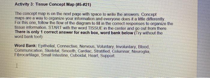 Constructing a tissue identification concept map