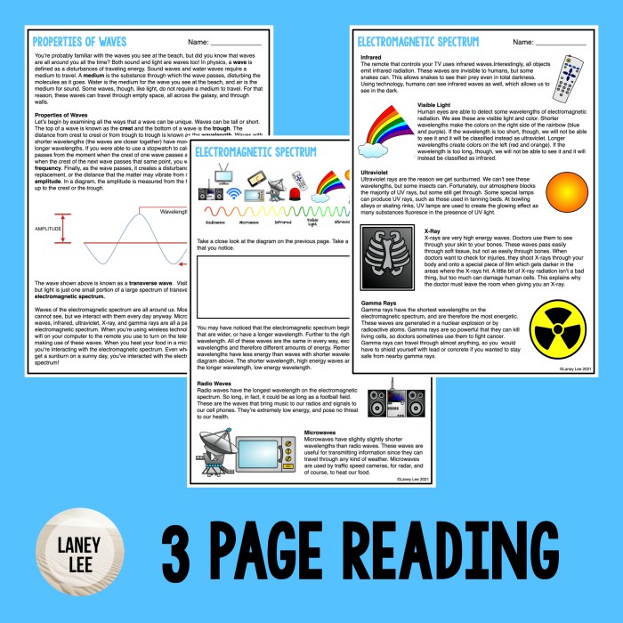 Science 8- electromagnetic spectrum worksheet