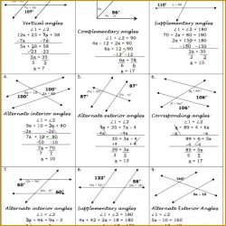 Parallel lines cut by a transversal worksheet answers